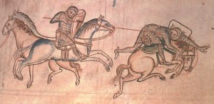 Knights and horses, autor Matthew Paris, public domain