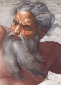 Creation_of_the_Sun_and_Moon_face_detail, by Michelangelo, Kaplica Sykstyńska